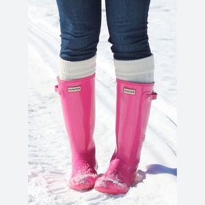 Hunter Original Tall Pink GlossW Wellington Boots